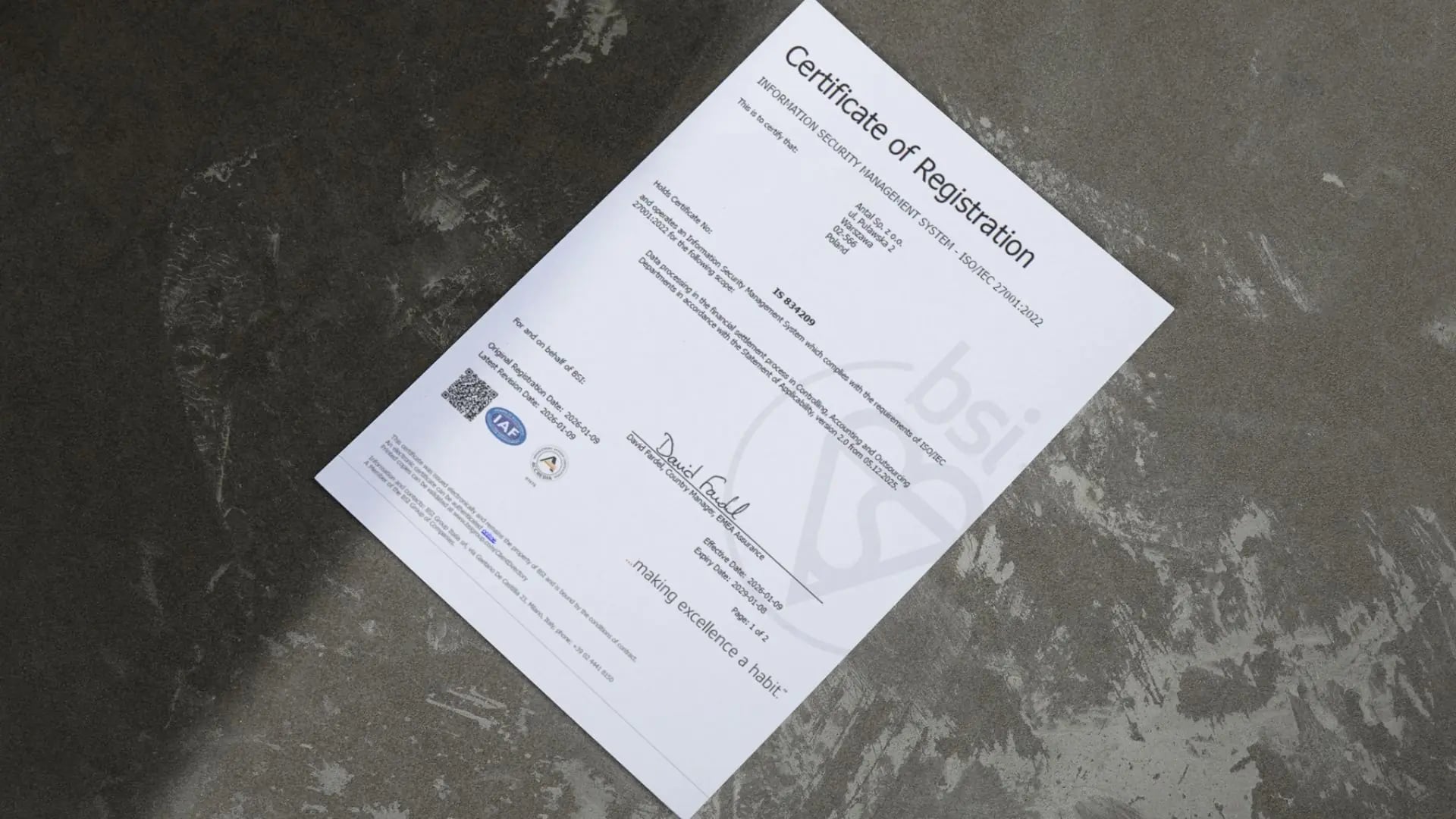 Antal Achieves ISO 27001:2022 Information Security Management Certification